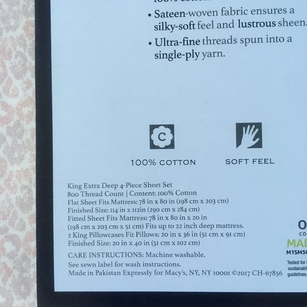 brand new Charter Club Sleep Luxe 800 TC 100% Cotton KING EXTRA DEEP Sheet Set